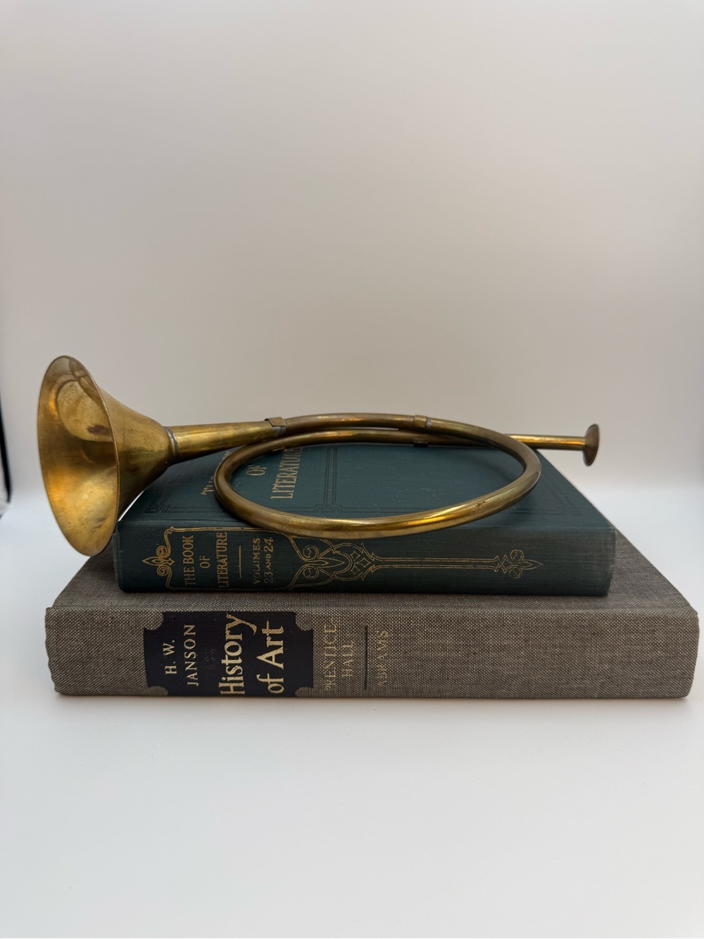 Vintage Antique Large Brass French Horn Bugle Fox Hunting Decor